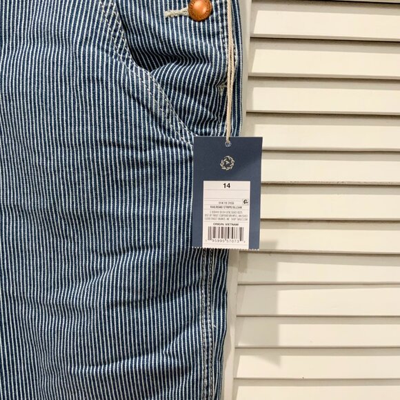 Universal Thread Railroad Stripe Shortalls Size 14 - Picture 2 of 4